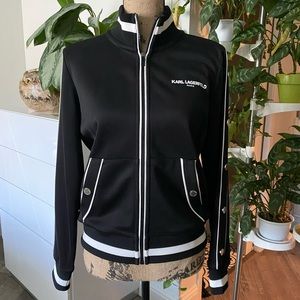 Karl Lagerfeld Women's Snap Side Zip Up Jacket